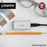 Kingston XS2000 Portable 500 Go SSD externe Argent/Noir, SXS2000/500G, USB-C 3.2 (20 Gbit/s)