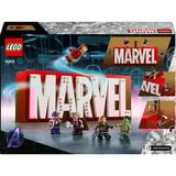 LEGO Marvel Super Heroes - Logo MARVEL et minifigures, Jouets de construction 76313