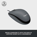 Logitech M100, Souris Noir, 1000 dpi