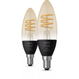 Philips Hue White Ambiance Filament E14 Forme Bougie Pack Double 350, Lampe à LED 