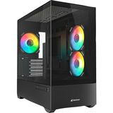 Sharkoon MK6 RGB Reconditionné boîtier mini tower Noir | 2x USB-A | 1x USB-C | RGB | Window