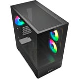 Sharkoon MK6 RGB Reconditionné boîtier mini tower Noir | 2x USB-A | 1x USB-C | RGB | Window