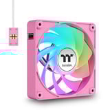 Thermaltake Ventilateur de refroidissement PC CT140 EX Reverse ARGB Sync Rose ventilateurs de boîtier rose fuchsia, 3 pièces, 140 x 140 x 25 mm, PWM
