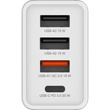 Verbatim Chargeur USB mural 4 ports 30 W - Blanc Blanc, Intérieure, Secteur, Blanc