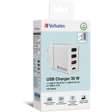 Verbatim Chargeur USB mural 4 ports 30 W - Blanc Blanc, Intérieure, Secteur, Blanc