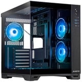 Chieftec Visio GM-30B-TG-OP schwarz Tempered Glass x 2 Cube Noir boîtier midi tower Noir | 2x USB-A | 1x USB-C | RGB | Verre Trempé