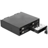 DeLOCK 47235 Obturateur de baie de lecteur 13,3 cm (5.25") Plateau de stockage de disques Noir, Cadre de montage Noir, 13,3 cm (5.25"), Plateau de stockage de disques, NVMe, 2.5", Noir, Aluminium