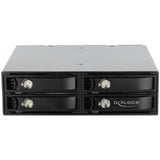 DeLOCK 47235 Obturateur de baie de lecteur 13,3 cm (5.25") Plateau de stockage de disques Noir, Cadre de montage Noir, 13,3 cm (5.25"), Plateau de stockage de disques, NVMe, 2.5", Noir, Aluminium