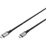 Digitus Câble USB4 Gen 3x2, connecteur USB-C > connecteur USB-C, 40 Gbit/s Noir/gris