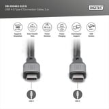 Digitus Câble USB4 Gen 3x2, connecteur USB-C > connecteur USB-C, 40 Gbit/s Noir/gris