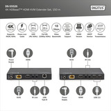 Digitus Kit d'extension KVM HDMI 4K HDBaseT 2.0, Extension HDMI Noir
