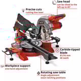 EINHELL Scie à onglets et à tirage sans fil TE-SM 36/8 L Li-Solo, 36 Volt (2x18V), Coupe-et scie à onglet Rouge