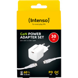 Intenso Power Adapter W30C GaN + C315C USB-C Kabel, Chargeur Blanc