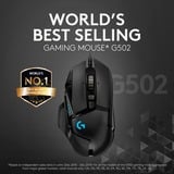 Logitech G502 Hero souris Droitier USB Type-A Optique 25600 DPI, Souris gaming Noir, Droitier, Optique, USB Type-A, 25600 DPI, 1 ms, Noir