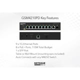 Netgear GSM4210PD-100EUS commutateur réseau Géré L2/L3 Gigabit Ethernet (10/100/1000) Connexion Ethernet, supportant l'alimentation via ce port (PoE) Noir, Switch Géré, L2/L3, Gigabit Ethernet (10/100/1000), Full duplex, Connexion Ethernet, supportant l'alimentation via ce port (PoE), Grille de montage