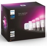 Philips Hue Kit de démarrage : 3 ampoules connectées E27 (1100) + variateur, Lampe à LED Philips Hue White and Color ambiance Kit de démarrage : 3 ampoules connectées E27 (1100) + variateur, Kit d'éclairage intelligent, Blanc, Bluetooth/Zigbee, LED intégrée, E27, 2000 K