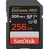 SanDisk Extreme PRO SDXC 256 Go, Carte mémoire Noir, UHS-I, Classe 10, U3, V30