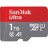 SanDisk Ultra 1000 Go MicroSDXC Classe 10, Carte mémoire 1000 Go, MicroSDXC, Classe 10, 120 Mo/s, Class 1 (U1), Gris, Rouge