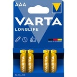 VARTA 04103 Batterie à usage unique AAA Alcaline Batterie à usage unique, AAA, Alcaline, 1,5 V, 4 pièce(s), Or, Jaune