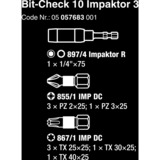 Wera Bit-Check 10 Impaktor 3, Set d'embouts de vissage 