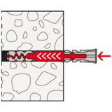 fischer Cheville DuoPower 8x65 Gris clair/Rouge