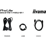iiyama G-Master GC2781HSU-B1 27" Moniteur gaming incurvé Noir, 1x DisplayPort, 1x HDMI, 2x USB-A, 144 Hz, 68,6 cm (27"), 1920 x 1080 pixels, Full HD, LCD, Noir