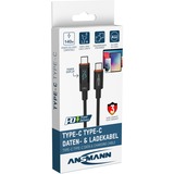 Ansmann Câble USB 2.0, connecteur USB-C > connecteur USB-C Anthracite