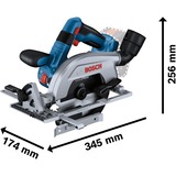 Bosch GKS 18V-57-2 L PROFESSIONAL 16,5 cm Noir, Bleu, Argent 5000 tr/min, Scie circulaire Bleu/Noir, Bois, Noir, Bleu, Argent, Sans brosse, 16,5 cm, 5000 tr/min, 5,7 cm