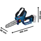 Bosch Scie à branches sans fil GKE 18V-20 Professional solo, 18 Volt, Scie à chaîne Bleu