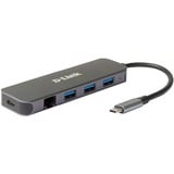 D-Link Hub USB-C 5-en-1 avec Gigabit Ethernet/alimentation DUB-2334, Station d'accueil Argent, Avec fil, USB Type-C, 60 W, 10,100,1000 Mbit/s, 10BASE-T, 100BASE-TX, 1000BASE-T, IEEE 802.3, IEEE 802.3ab, IEEE 802.3u
