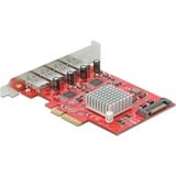 DeLOCK 90481 carte et adaptateur d'interfaces Interne USB 3.2 Gen 2 (3.1 Gen 2), Contrôleur USB PCIe, USB 3.2 Gen 2 (3.1 Gen 2), PCIe 3.0, SATA 15 broches, 10 Gbit/s, 5 V