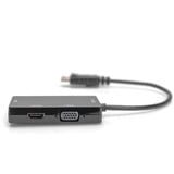 Digitus Adaptateur/convertisseur 3 en 1 DisplayPort > DisplayPort + HDMI + DVI + VGA Noir