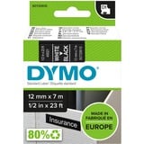 Dymo D1 étiquettes autocollantes authentiques | impression en blanc sur fond noir | 12 mm x 7 m | pour étiqueteuses LabelManager, Ruban Blanc sur noir, Polyester, Belgique, -18 - 90 °C, DYMO, LabelManager, LabelWriter 450 DUO