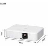 Epson CO-FH01 3000 ANSI lumens 3LCD 1080p (1920x1080) Blanc, Projecteur LCD Blanc, 3000 ANSI lumens, 3LCD, 1080p (1920x1080), 16:9, 660,4 - 9931,4 mm (26 - 391"), 0,9 - 10,4 m