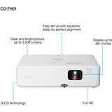 Epson CO-FH01 3000 ANSI lumens 3LCD 1080p (1920x1080) Blanc, Projecteur LCD Blanc, 3000 ANSI lumens, 3LCD, 1080p (1920x1080), 16:9, 660,4 - 9931,4 mm (26 - 391"), 0,9 - 10,4 m