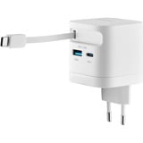 Intenso Adaptateur secteur W65ACIC GaN chargeur Blanc, 2x USB-C, 1x USB-A