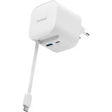 Intenso Adaptateur secteur W65ACIC GaN chargeur Blanc, 2x USB-C, 1x USB-A