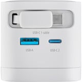 Intenso Adaptateur secteur W65ACIC GaN chargeur Blanc, 2x USB-C, 1x USB-A