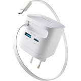 Intenso Adaptateur secteur W65ACIC GaN chargeur Blanc, 2x USB-C, 1x USB-A