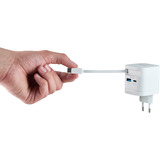 Intenso Adaptateur secteur W65ACIC GaN chargeur Blanc, 2x USB-C, 1x USB-A