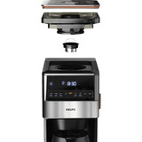 Krups Grind Aroma XL KT8428 avec moulin, Machine à café à filtre Noir/en acier inoxydable