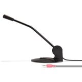 Lindy Microphone de bureau jack 3.5mm Noir, Microphone de conférence, 54 dB, 30 - 10000 Hz, 0,5%, 2200 Ohm, Unidirectionnel