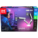 One for all Bras universel double pour moniteur de jeu, Support de moniteur Blanc