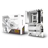SAPPHIRE PURE X870A WIFI 7 carte mère socket AM5 Blanc, RAID, 5 Gb-LAN, Wi-Fi 7, BT 5.4, Sound, ATX