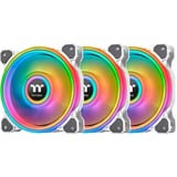 Thermaltake RGB Quad 12 Ventilateur de radiateur TT Premium Edition 3 Pack, Ventilateur de boîtier Blanc, 3 pièces, contrôleur inclus