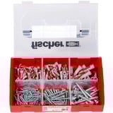 fischer FixTainer - DUOPOWER 536162, Cheville Gris clair/Rouge