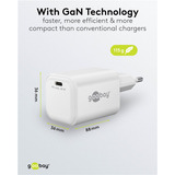 goobay Chargeur rapide USB-C PD GaN Nano 65 W Blanc