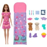  Barbie-Soirée Pyjama Chiots-Coffret poupée, 2 chiots, 11 accessoires 2 chiots, 11 accessoires, Poupée mannequin, Femelle, 3 an(s), Fille, 220 mm, 280 g