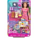  Barbie-Soirée Pyjama Chiots-Coffret poupée, 2 chiots, 11 accessoires 2 chiots, 11 accessoires, Poupée mannequin, Femelle, 3 an(s), Fille, 220 mm, 280 g