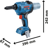 Bosch Pistolet à rivets sans fil GRG 18V-16 C Professional solo, 18Volt, Pistolet de rivetage Bleu/Noir, Vente au détail